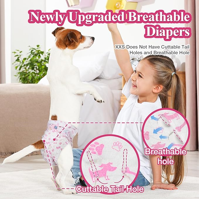 Dono Disposable Dog Diapers Female, Super Absorbent Doggie Diaper, Rapid-Dry Gel Technology Puppy Diapers, Leak-Proof Fit for Doggy Cat in Heat, Excitable Urination, Incontinence, Large