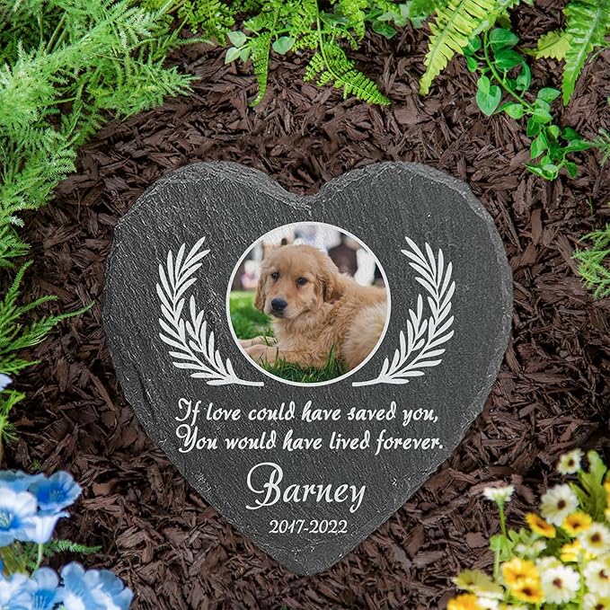 ubjva Dog Memorial Stone Dog Memorial Gifts for Loss of Dog Pet Garden Stone for Indoor Outdoor Lawn Backyard Cemetery Decorations - Style6(Color Printing)