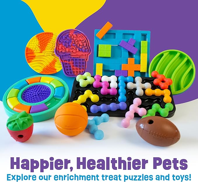 Brightkins Tough & Tumble Football Treat Dispenser - Interactive Dog Toys, Treat Dispensing Dog Toys, Puzzle Ball for Dogs, Brain Training for Dogs, Puppy Slow Feeder, Enrichment Games for Puppies