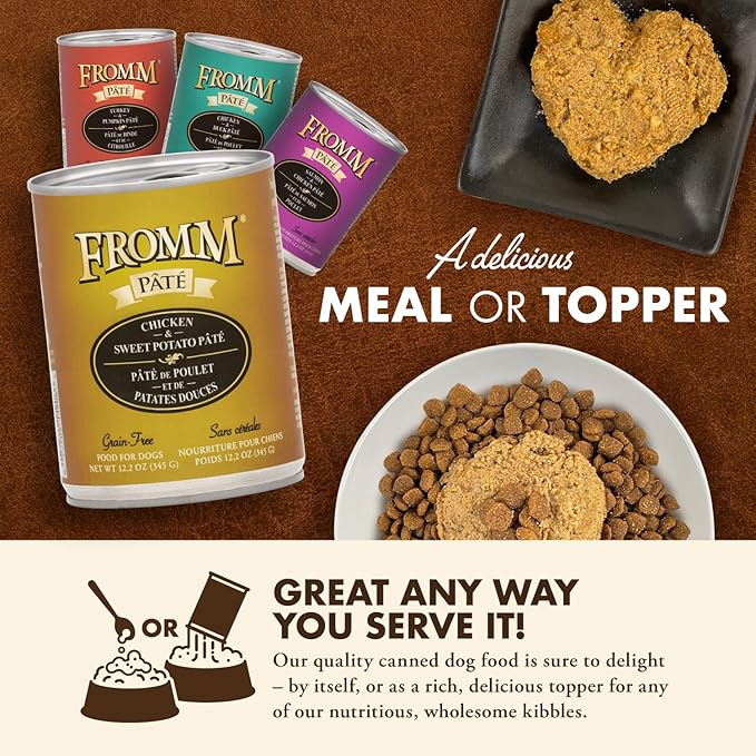 Fromm Chicken & Sweet Potato Pate Dog Food - Premium Wet Dog Food - Chicken Recipe - Case of 12 Cans