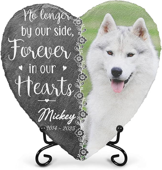 Dog Remembrance Gift Personalized Memorial Stone for Loss of Cat | Pet Memorial Plaques for Outdoors in Memory Dog Memorials | Best Condolence Gifts for Loss of Pet Cemetery Sign with Photo