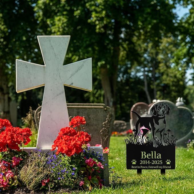 Custom Dog Grave Markers Outdoor, Personalized Pet Grave Marker Stake Dog Memorial, Outdoor Weatherproof Pet Cemetery Sign, Personalized Dog Memorial Gifts for Loss of Dog