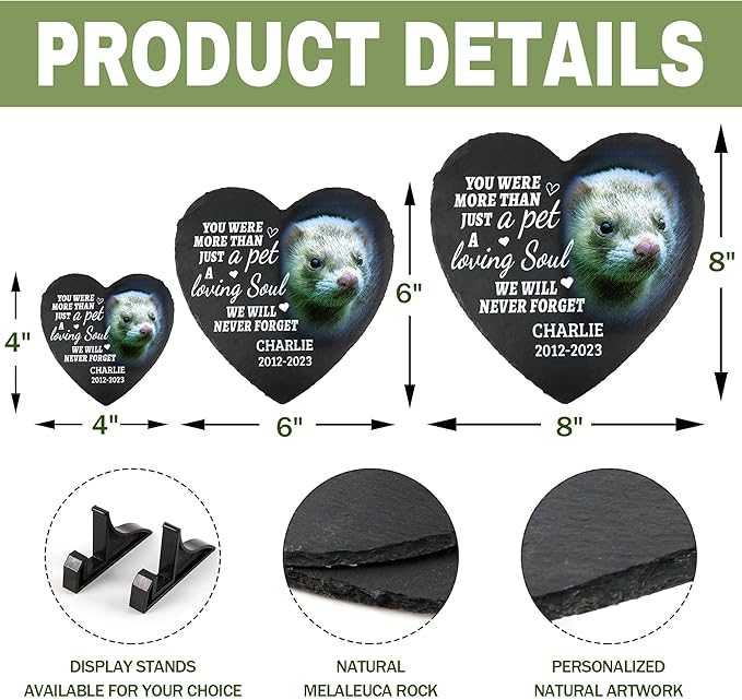 ODB Gifts for Loss of Ferret, Ferret Memorial Stone, Ferret Memorial Gifts, Ferret Loss Gifts, Ferret Head Stones, Cemetery Decorations for Grave, Ferret Grave Marker, Gifts for Ferret Lovers