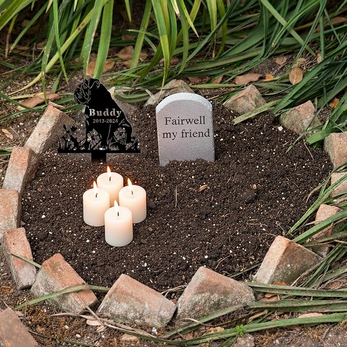 Custom Dog Grave Markers Outdoor, Personalized Pet Grave Marker Stake Dog Memorial, Outdoor Weatherproof Pet Cemetery Sign, Personalized Dog Memorial Gifts for Loss of Dog