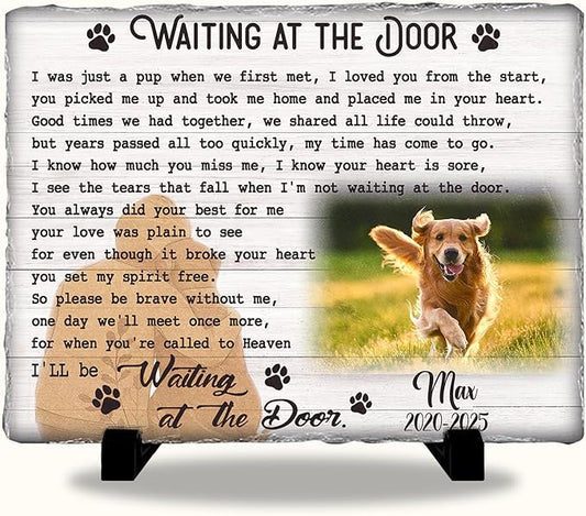 Dog Stones Memorial Personalized Pet Loss Gifts Dog Memorial | Best Thoughtful Gift for Pets Loss | Cat Memory Stone Outdoor with Photo | Pet Remembrance Stone for Furry Companion Passed Away