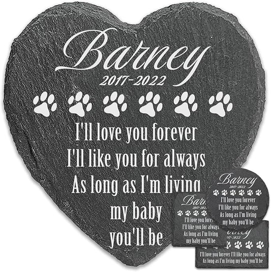 ubjva Dog Memorial Stone Dog Memorial Gifts for Loss of Dog Pet Garden Stone for Indoor Outdoor Lawn Backyard Cemetery Decorations - Style8(Laser Engraving)