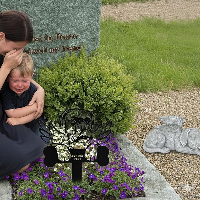 Custom Dog Grave Markers Outdoor, Personalized Pet Grave Marker Stake Dog Memorial, Outdoor Weatherproof Pet Cemetery Sign, Personalized Dog Memorial Gifts for Loss of Dog