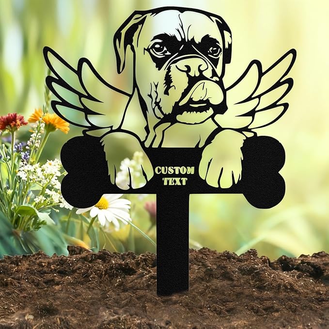 Custom Dog Grave Markers Outdoor, Personalized Pet Grave Marker Stake Dog Memorial, Outdoor Weatherproof Pet Cemetery Sign, Personalized Dog Memorial Gifts for Loss of Dog