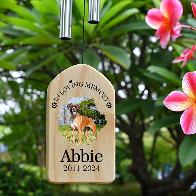Dog Memorial Gifts for Loss of Dog, Pet Memorial Wind Chime, Pet Memorial Gifts, Pet Loss Gifts, Loss of Dog Sympathy Gift, Dog Remembrance Gift, in Memory of Dog Cat - Loving Memory