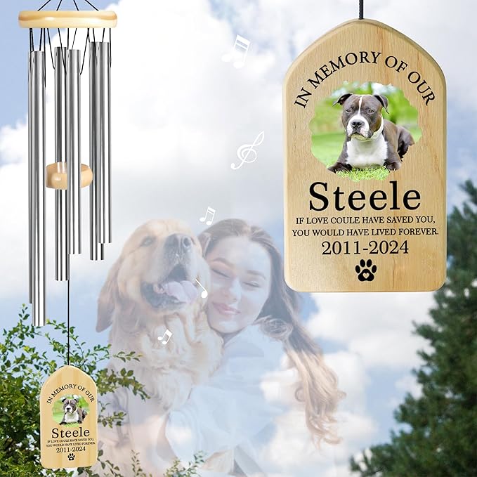 Pet Memorial Wind Chime, Pet Loss Gifts, Pet Memorial Gifts for Dogs, Dog Memorial Gifts for Loss of Dog, Loss of Dog Sympathy Gift, Dog Remembrance Gift, in Memory of Dog Cat - Have Lived Forever