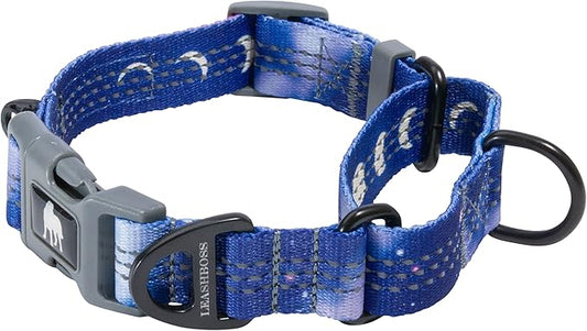 Leash Boss Martingale Collar for Dogs | Reflective Nylon Dog Collar for Large Dogs, Medium and Small Dogs | No Pull Pet Training Collar | Quick Release Buckle, Adjustable Pet Collar