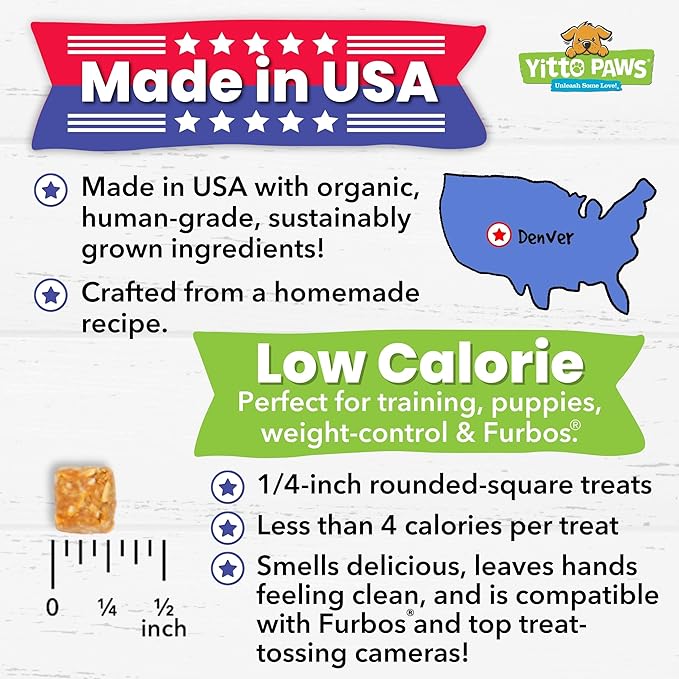 Mini Organic Dog Training Treats – Crunchy, Low Calorie Dog Biscuits with Strawberry & Peanut Butter – Vegan, Human-Grade, No Sugar Added, Made in USA for Small Dogs & Puppies, (8 oz)