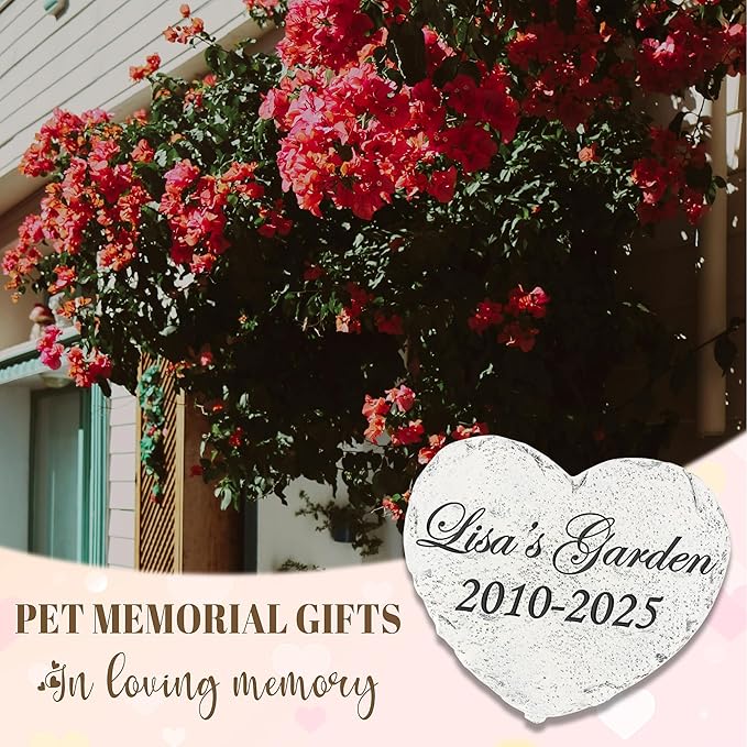 Personalized Dog Memorial Stone - Memorial Gift for Loss of Dog- Headstones for Pets - Pet Loss Gifts Cat Memorial Gifts - Cemetery Decorations (HS-Any Words)