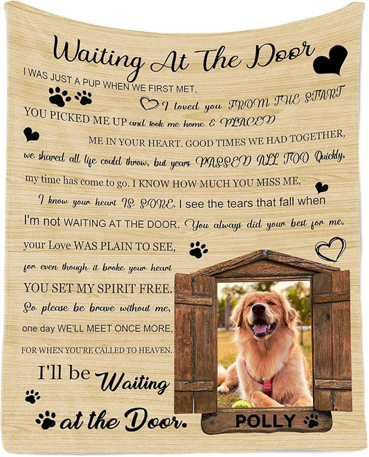 Ship Next Day, Customized Pet Memorial Gifts, Custom Dog Blanket with Picture Name, Personalized Pet Memorial Photo Blanket, Loss of Pet Sympathy Gift, Dog Passing Away Bereavement Gifts
