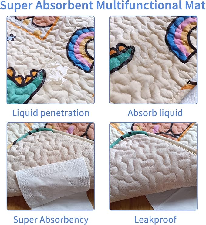 Dog Playpen Mat 72"x72" Crate Mat Puppy Pads,Anti-Slip Bottom[PLAYPEN NOT Included!!] Reusable Pet Training Pad,Large Pet Pee Pad,Leak-Proof Pet Pad for Dog Bed Mat,Super Absorbing Whelping Urine Pad