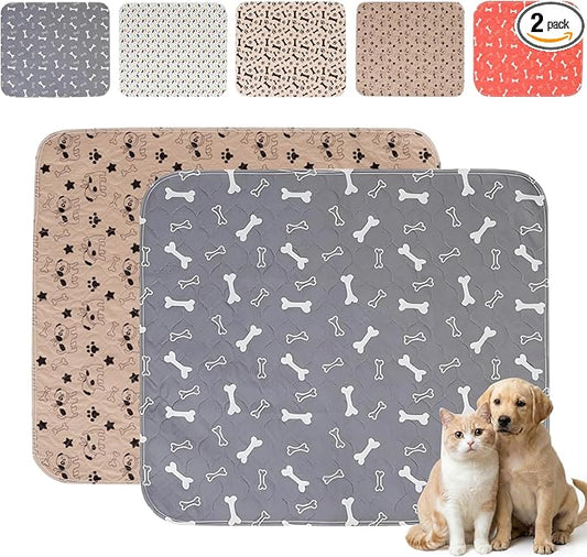 Puppy Pads with Pheromones,Forever Pad,Washable Pee Pads for Dogs,Reusable Pee Pads for Dogs,Waterproof and Leak-Proof,Non-Slip Base Training Pads Suitable for Home,Travel and Dog Crates(Gray+Brown,S)