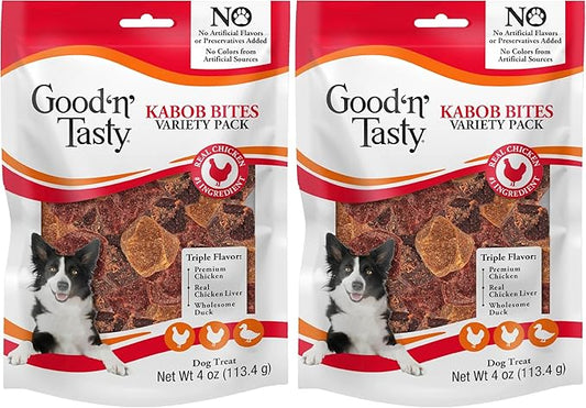 Good ‘N’ Tasty Kabob Bites, Treats for Dogs, Treat Your Pet to a Snack Made with Real Chicken, 4 Ounces (Pack of 2)