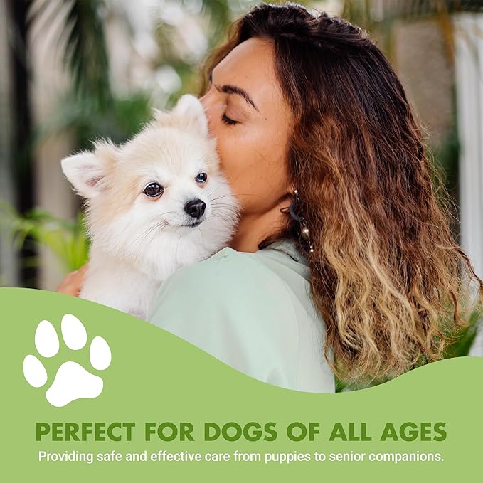 Natural Flea and Tick Topical Treatment, Repels Fleas Ticks and Mosquitoes, Quick-Dry No Residue, All Food-Grade Ingredients, 8 oz