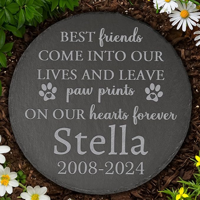 Pet Memorial Gift, Pet Memorial Stone, Sympathy Gift, Personalized Pet Memorial, Memorial Gift, Dog Memorial, Cat Memorial, Memorial Stone - Leave Paw Prints on Our Hearts