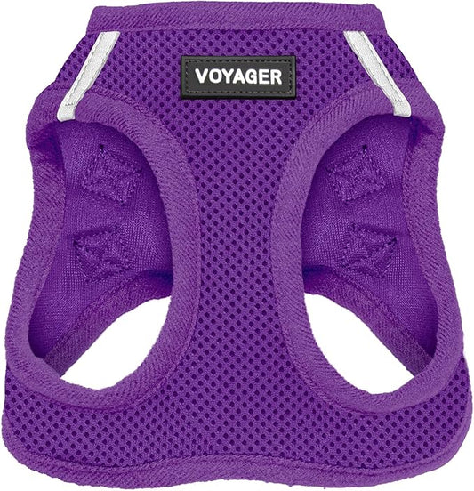 Best Pet Supplies Voyager Step-in Air Harness - All Weather Mesh, Reflective, No Pull Harness for Dogs, Cats - Secure with Hook & Loop Fastener, Buckle, Double D-Rings - Purple, XL