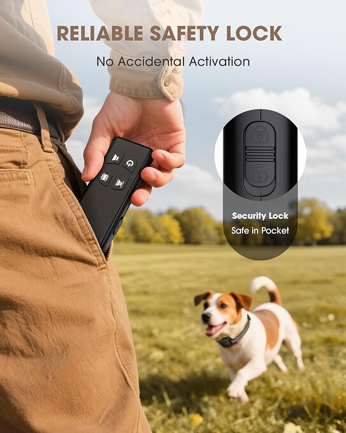 No Shock No Prongs Dog Training Collar, 100% Safe & Humane for Small Medium Dogs, Sound & 2X Strong Vibration(1-9) & Combo Mode (1-9), 2600Ft Remote Range E-Collar with Smart Power Mode（Black）
