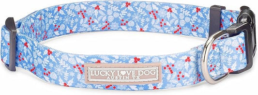 Lucky Love Dog - Adjustable Dog Collar with Easy Click Buckle for Large Ones, Durable, & Comfortable for Male & Female Dogs, Pet Collar for Puppies & Adult Dogs - Winterblue, Large