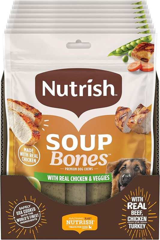 Nutrish Soup Bones Premium Dog Chews with Real Chicken and Veggies, 24 Chews (Rachael Ray)