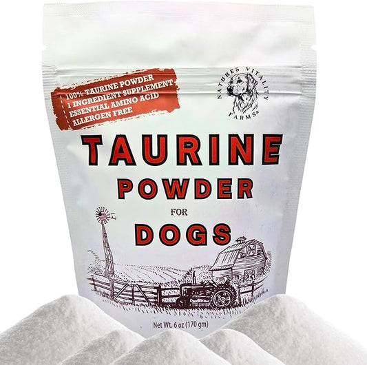 Taurine for Dogs - Taurine Powder Supplement, 144 Servings, 500mg, Heart, Brain, Eyes, Muscle, Energy, and Growth, (6oz)