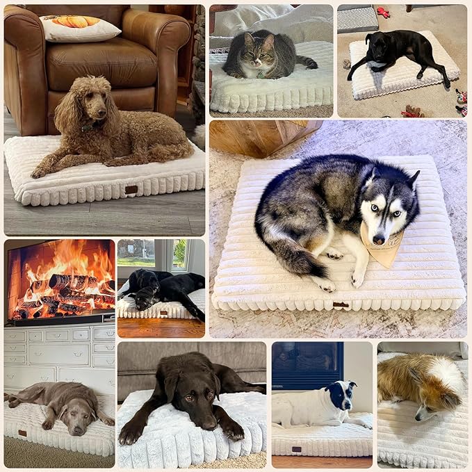 Orthopedic Dog Bed for Medium Dog, Waterproof Pet Bed,Non-Slip Bottom and Egg-Crate Foam with Removable Washable Cover Crate Bed,Grey,30"x20"x3"