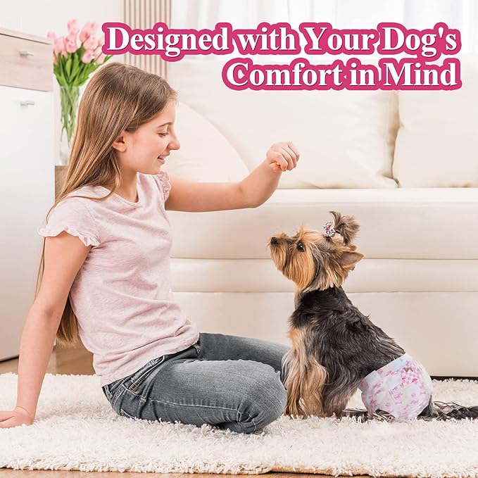 Dono Disposable Dog Diapers Female, Super Absorbent Doggie Diaper, Rapid-Dry Gel Technology Puppy Diapers, Leak-Proof Fit for Cat Doggy in Heat, Excitable Urination, Incontinence, X-Small