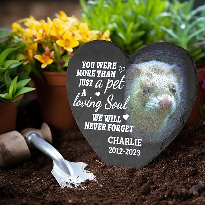 ODB Gifts for Loss of Ferret, Ferret Memorial Stone, Ferret Memorial Gifts, Ferret Loss Gifts, Ferret Head Stones, Cemetery Decorations for Grave, Ferret Grave Marker, Gifts for Ferret Lovers