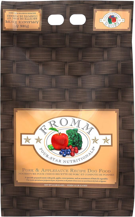 Fromm Four-Star Nutritionals Pork & Applesauce Dog Food - Premium Dry Dog Food - Pork Recipe - 12 lb