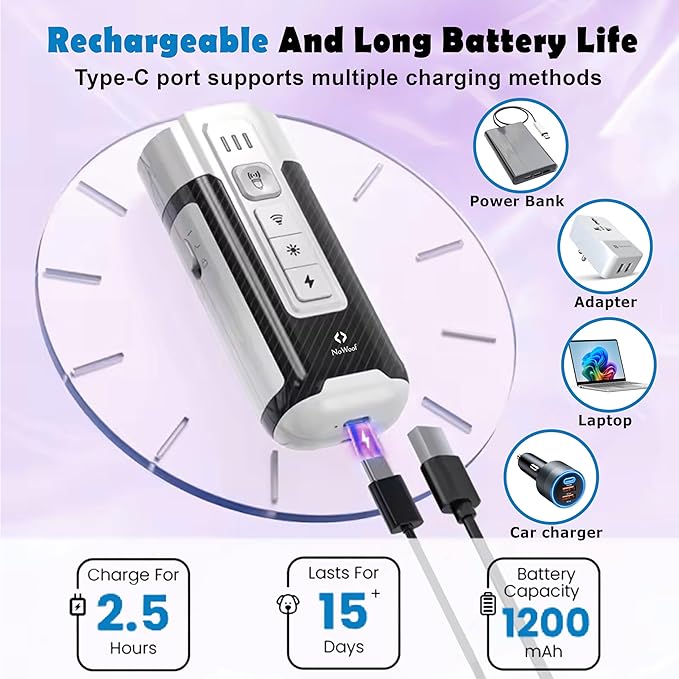 Upgraded 2025 Dog Bark Deterrent Device – Ultrasonic Anti Barking Device for Dogs with 4 Training Modes, 23FT Range, Safe & Humane Bark Control for Indoor & Outdoor Use.