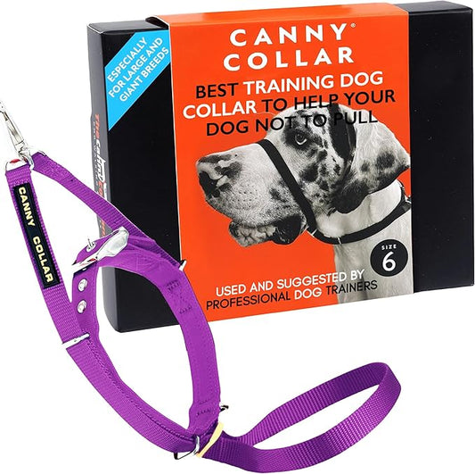 Canny Collar No-Pull Dog Head Collar | Train Your Dog to Stop Pulling & Walk On a Loose Leash | Gentle, Safe, Comfortable Training Aid | Large Dogs | Purple, Size 6
