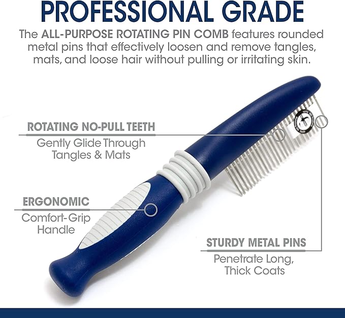 Four Paws Magic Coat Professional Series All-Purpose Rotating Pin Comb for Dogs