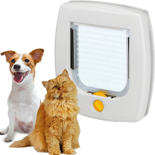 Ferplast Swing 3, Small Cat & Dog Door, Four Way Adjustable Inlet & Exit, Universal Installation, White, P