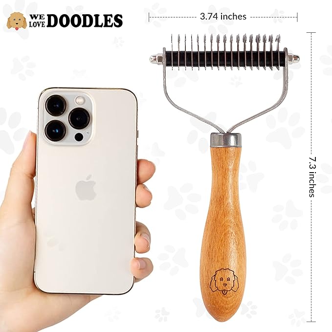 We Love Doodles Large Slicker Brush for Dogs & Dog Dematting Comb - Easily Remove Dog Tangles