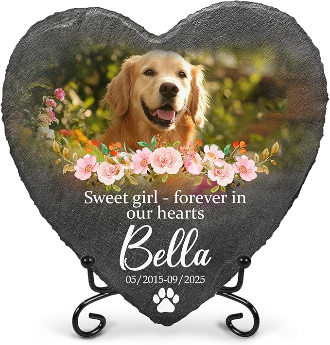 Dog Stone Memorial for Dogs Personalized Pet Memorial Plaque | Thoughtful Pet Loss Gifts Dog Personalized Condolence Gifts for Dogs | Customized Sympathy Stones and Plaque for Pets Lovers
