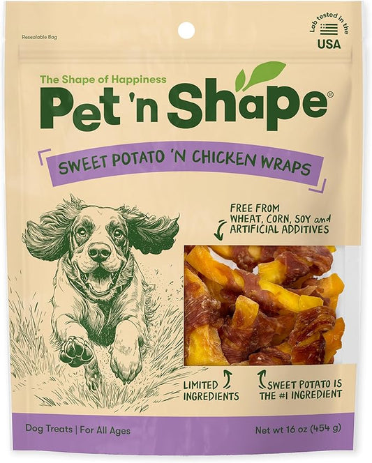 Pet 'n Shape Sweet Potato Chews Jerky Dog Treats - 1 Pound