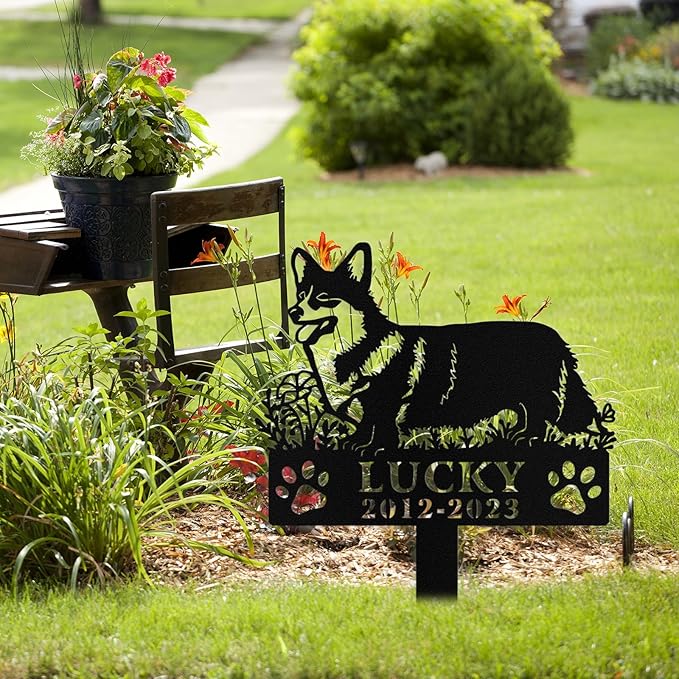 Custom Dog Grave Markers Outdoor, Personalized Pet Grave Marker Stake Dog Memorial, Outdoor Weatherproof Pet Cemetery Sign, Personalized Dog Memorial Gifts for Loss of Dog