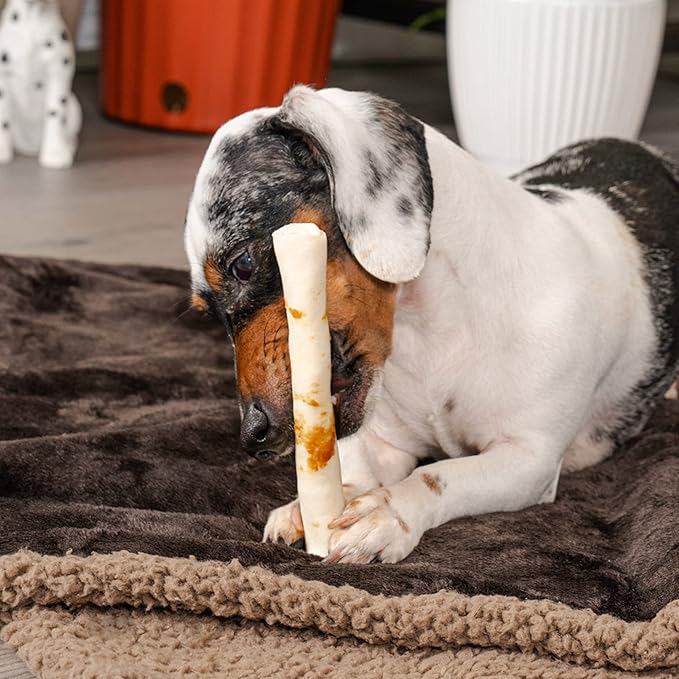 Pet Factory Twistedz American Beefhide 5" Chip Rolls Dog Chew Treats w/Real Beef Meat Wrap - 8 Count/4 Pack