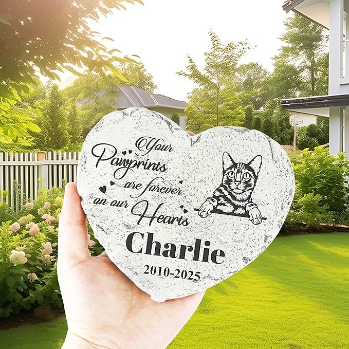 Personalized Dog Memorial Stone, Loss Gifts for Pet, Garden Stone, Pet Loss Gifts Cat Memorial Gifts, Cemetery Decorations, Grave Stone (Cat)