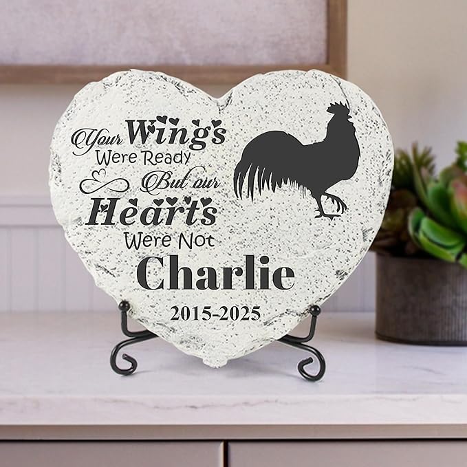 Personalized Dog Memorial Stone, Loss Gifts for Pet, Garden Stone, Pet Loss Gifts Cat Memorial Gifts, Cemetery Decorations, Grave Stone (Rooster)