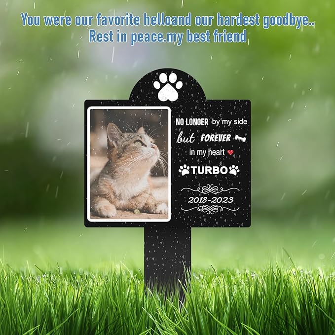 Personalized Dog Memorial Plaque – Custom Acrylic Pet Grave Marker for Outdoor Cemetery, Garden or Yard – Weatherproof Pet Loss Memorial Gift with UV Print (01)