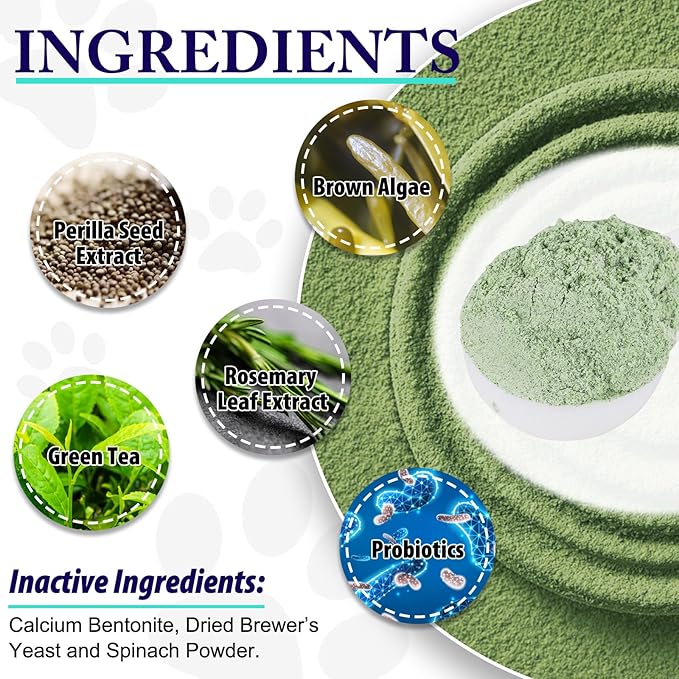 Dog Teeth Cleaning Powder - Dog Dental Powder - Plaque Off Pet Tooth Cleaning lab co - Targets Tartar & Reduces Plaque & Bad Breath - Teeth Cleaning Made Easy for Small, Medium, Large Dogs