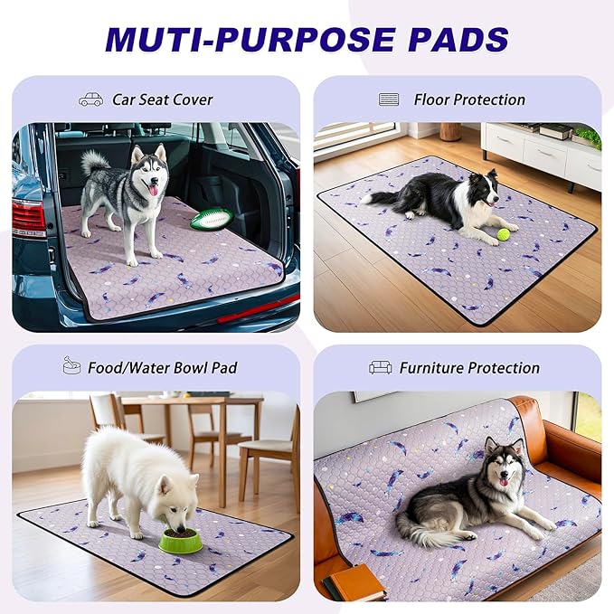 Washable Pee Pads for Dogs, 4Pack Reusable Puppy Pads, Super Absorbent & Leakproof Dog Pads, Anti-Slip Dog Pee Pads for Puppy Training & Incontinence, Leaf Pattern 18"x24"