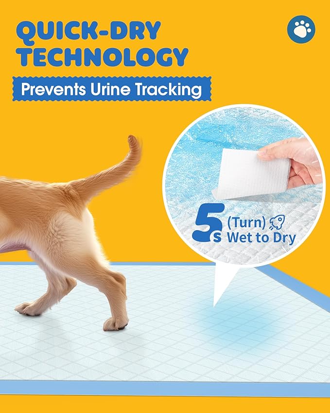 100-Pack Extra Large Pee Pads - 34" x 28" Puppy Pads for Dogs with 6-Layer Leakproof Protection, Disposable and Quick-Dry Dog Pads with High Absorbency for Easy Potty Training