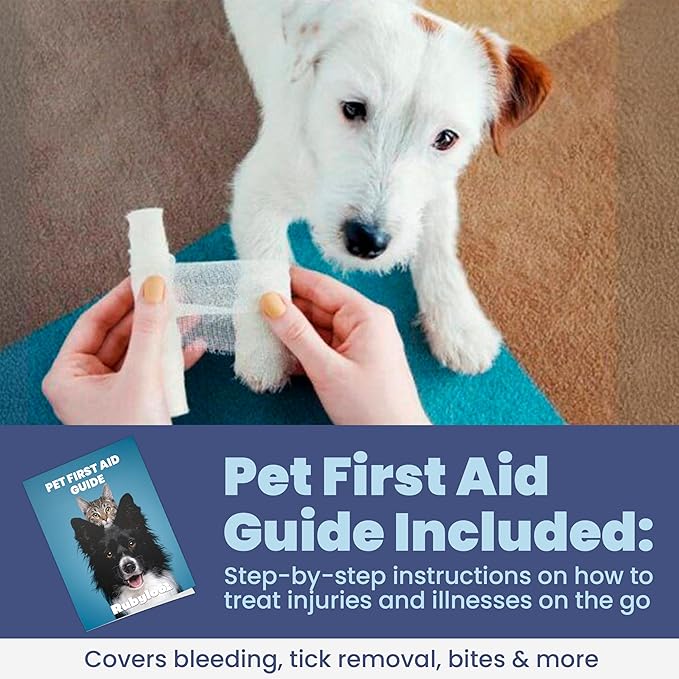 Dog First Aid Kit 3-Pack – 2 Hard-Sided & 1 Compact Travel Pet First Aid Kits – Vet-Approved Emergency Supplies with First Aid Guide, Tick Remover, Thermal Blanket for Hiking, Camping, Car, RV