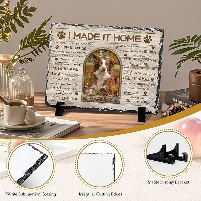 Personalized Dog Memorial Gifts for Loss of Dog, Custom Pet Memorial Stone with Photo Name, Pet Headstones for Dogs, Bereavement Sympathy Gifts for Dog Cat Lover