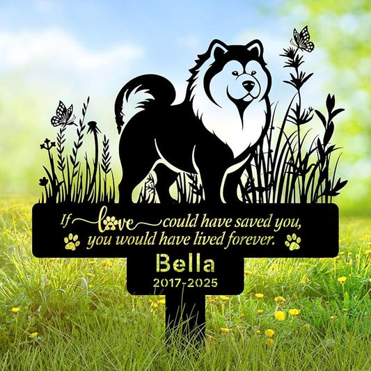 Personalized Pet Chow Chow Grave Marker, Custom Pet Dog Tombstones, Customized Chow Chow Memorial Stake with Name & Date, Weatherproof Pet Chow Chow Tombstone for Outdoor Graveyard Garden